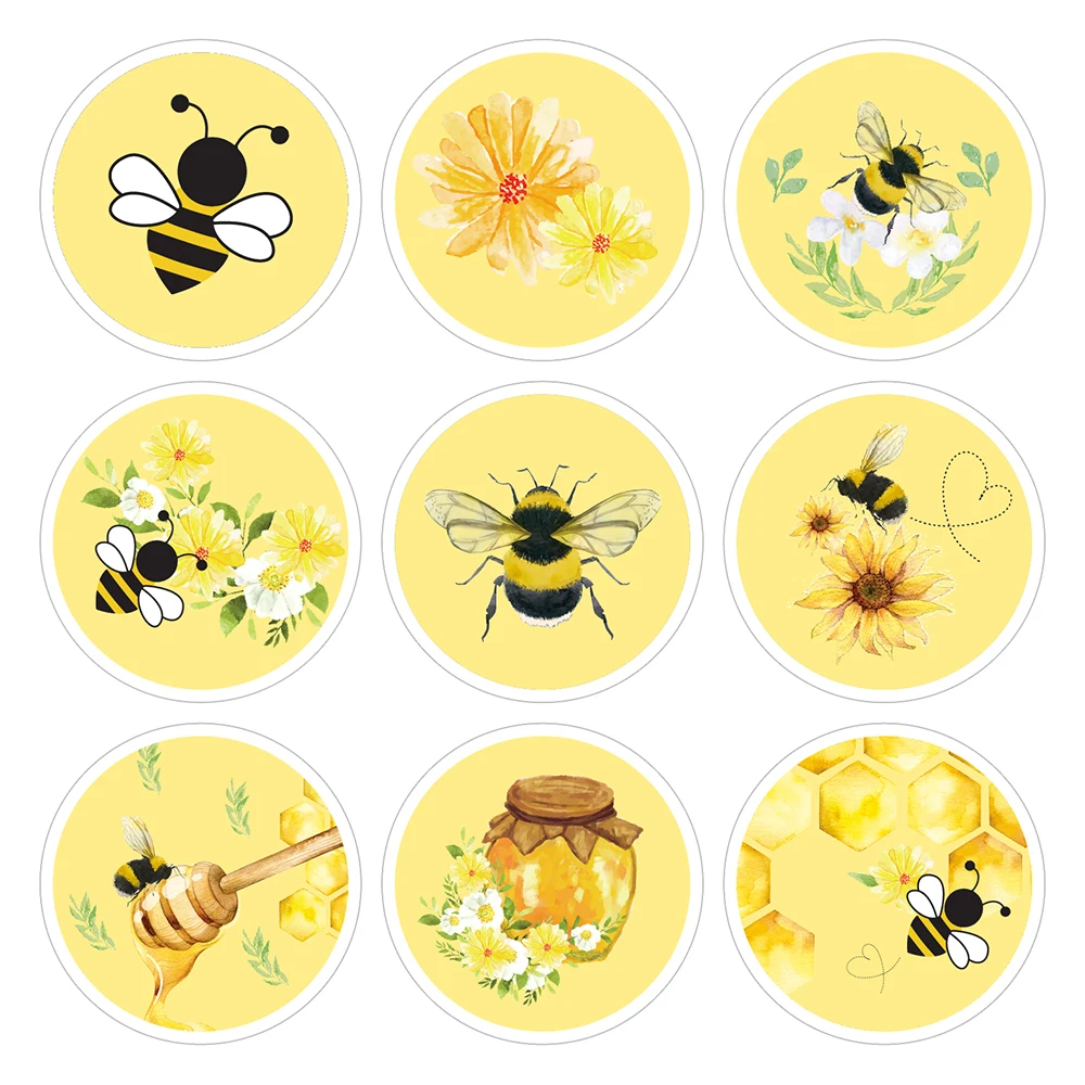 

KK130 180pcs 1.5inch Cute Happy Bee Honey Cartoon Stickers DIY Laptop Guitar Luggage Fridge Decorating Sticker Decal Kids Toys