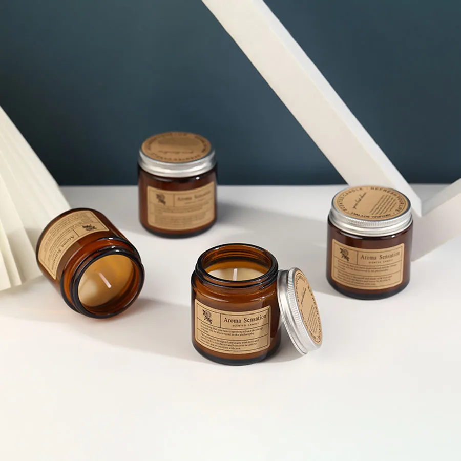 Handgefertigte Aromatherapie-Kerzen, Nischen-Teefarbene Tassen, rauchfreie romantische Duftkerzen, Souvenir-Ornamente