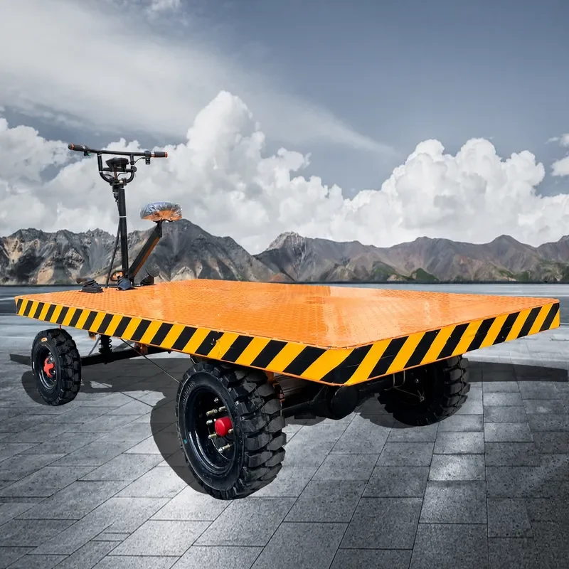 Electric Flatbed Cart Warehouse Logistics Front and Back Riding Light Cargo Short Distance Material Transfer Truck Factory