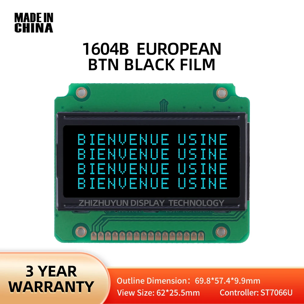 Stable Supply Of 1604B European Character LCD Screen BTN Black Film Ice Blue Controller St7066U Multi Language LCD Module