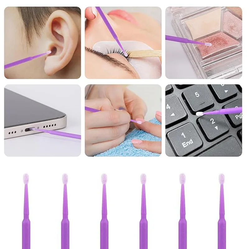 500pcs/lot Eyelash Extension Cleaning Swabs Lash Lift Glue Remover Applicators Microblade Makeup Micro Brushes Tool