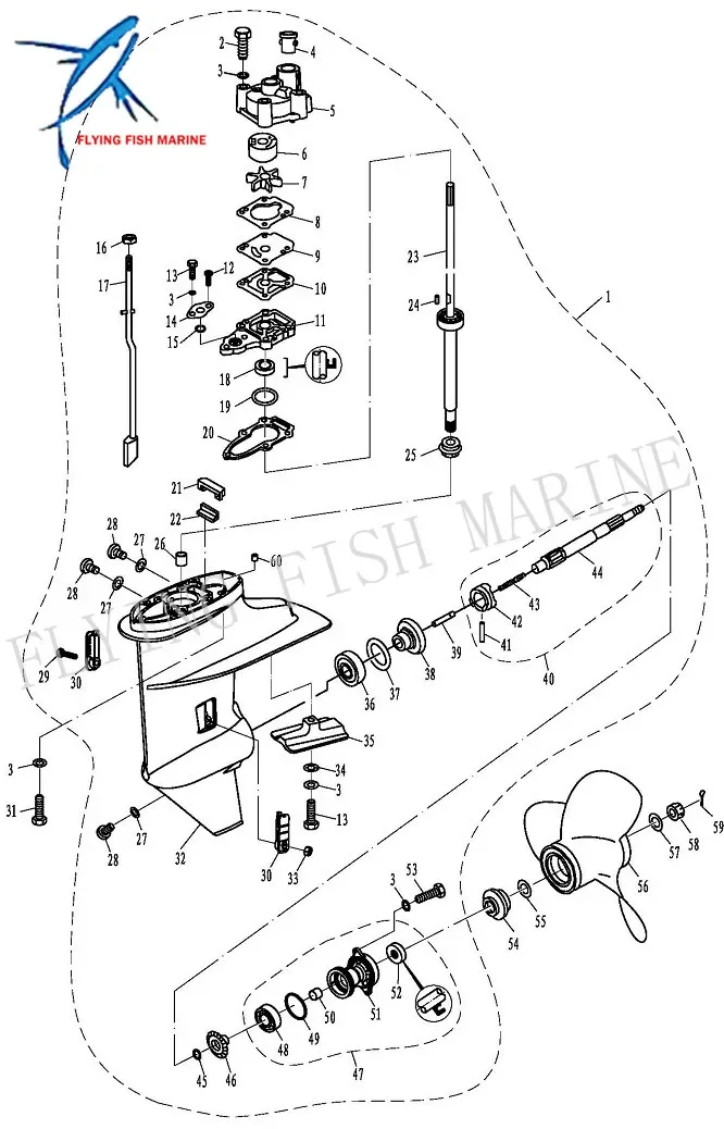 Motor de popa F8- 04000005   Junta do assento da bomba de água para motor de popa Parsun HDX 2 tempos F8 F9.8 T6 T8 T9.8