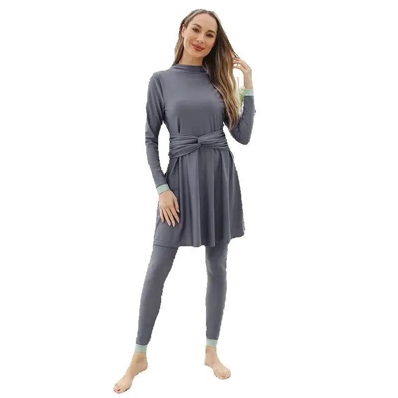 

Muslim Swimwear Women Hijab Sport Swimsuit 3 Piece Set Islam Burkinis Wear Bathing Suit Burkini Femme Musulmane Maillot De Bain