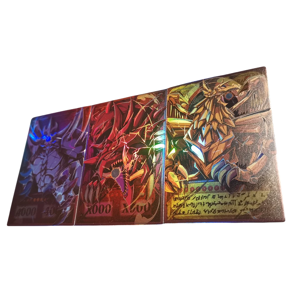 Anime Yu-Gi-Oh DIY ACG Card Of Egyptian God Slifer the Sky Dragon Boys Battle Game Toy Collectible Cards Christmas Birthday Gift