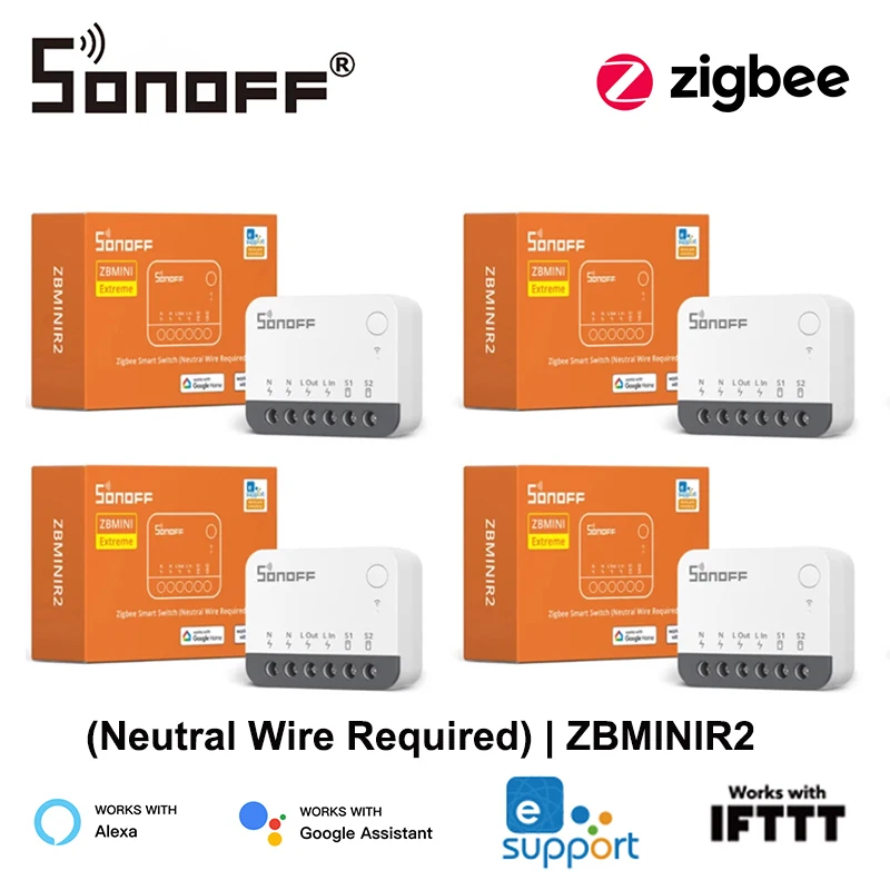 

SONOFF ZBMINIR2 Extreme Zigbee Smart Switch, съемное реле, внешний переключатель, дистанционное управление через eWeLink, совместимый с Zigbee Hub