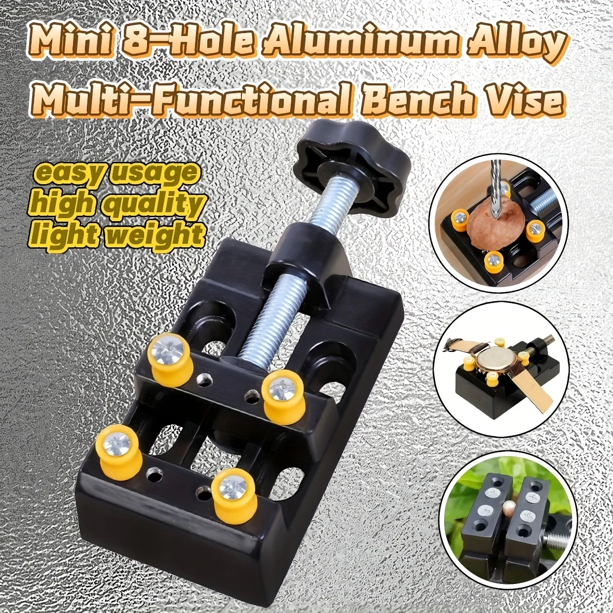 1pc Mini Drill Press Vise Clamp, Olive Bead Walnut Core Fixing Jig, DIY Engraving Punching Clamp for Jewelry Watch Repair Craft