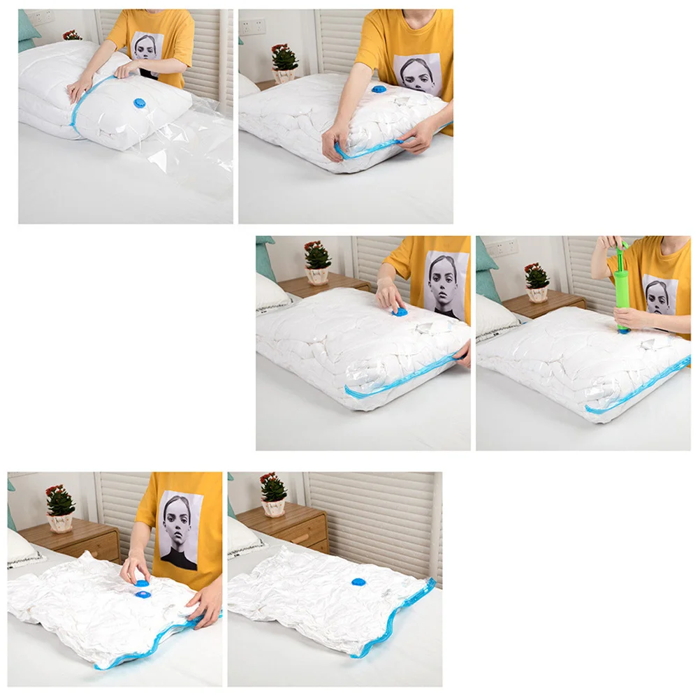 

50X70Cm Waterproof Compression Bags Vacuum Sealed Storage Organizer For Clothes Quilts Blankets Pillows Curtains Foldable Space