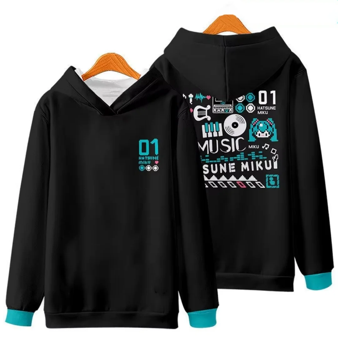 Hatsune Miku Anime Charakter Print Damen Winter Hoodie Gemütlich Weich Warm Pullover Sweatshirt Für Frauen Mädchen Niedliche Grafik Mode