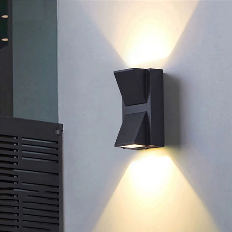 

T98C-Modern Waterproof Dual-Head Outdoor Wall Light Matte Black LED Courtyard Lamps For Patio,Front Door,And Entryway