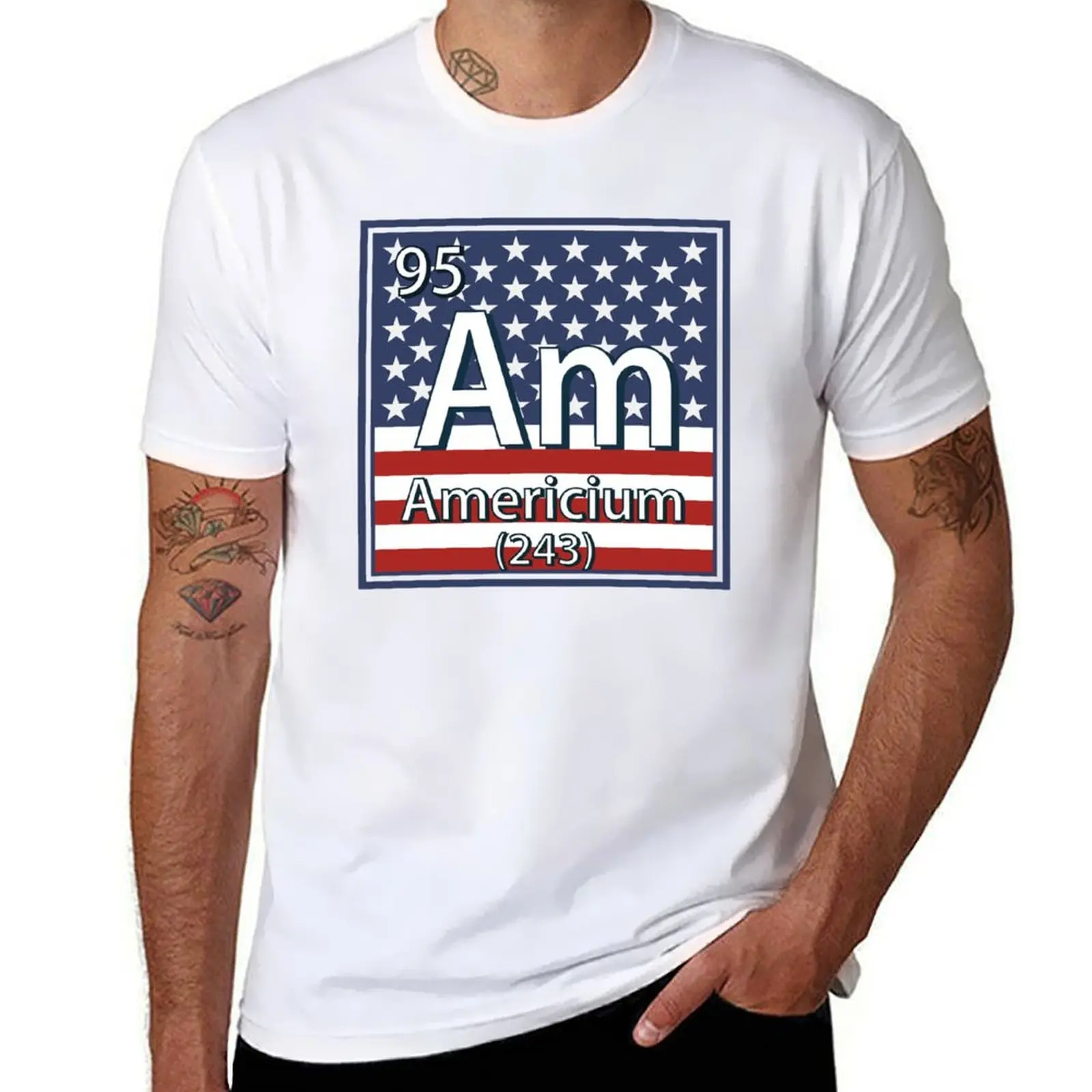 

Americium - American Element Flag T-Shirt t shirt for man 100 percent cotton t shirt man luxury funny t shirts man T-Shirt