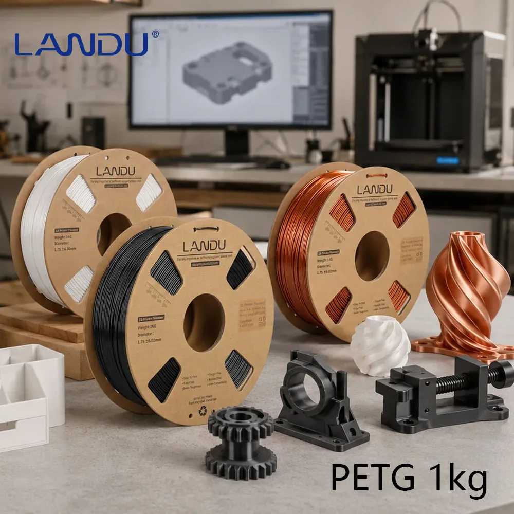 LANDU 1KG 1.75mm PETG Filament Tangle-Free, High Quality 3D Printing Eco-friendly Plastic Consumables 2.2LBS 3D Printer Material