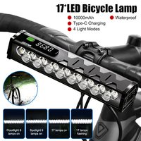 Bicycle Light Front 17LED 25500Lumen Bike Light 10000mAh Waterproof Flashlight USB Charging MTB Road Cycling Lamp Accessories