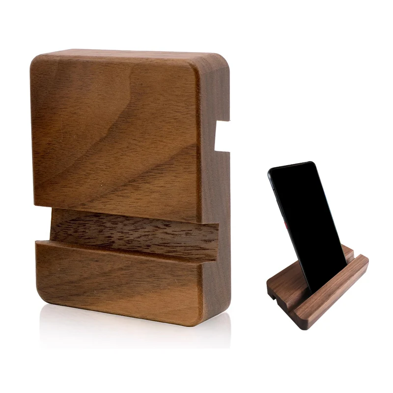 Alta qualidade simples universal portátil de madeira maciça cremalheiras do telefone celular suporte de madeira para o telefone móvel tablet acessórios