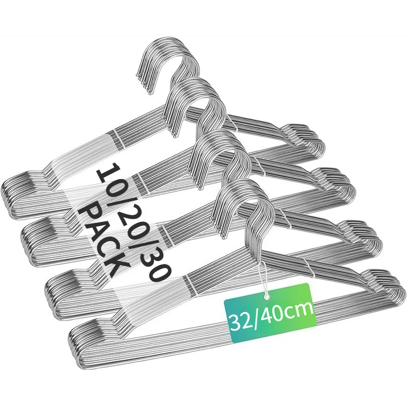 Perchas de alambre de acero inoxidable, percha ligera y resistente para ropa, perchero ultrafino de 2,6 MM para ahorrar espacio, 10/20/30 Uds.