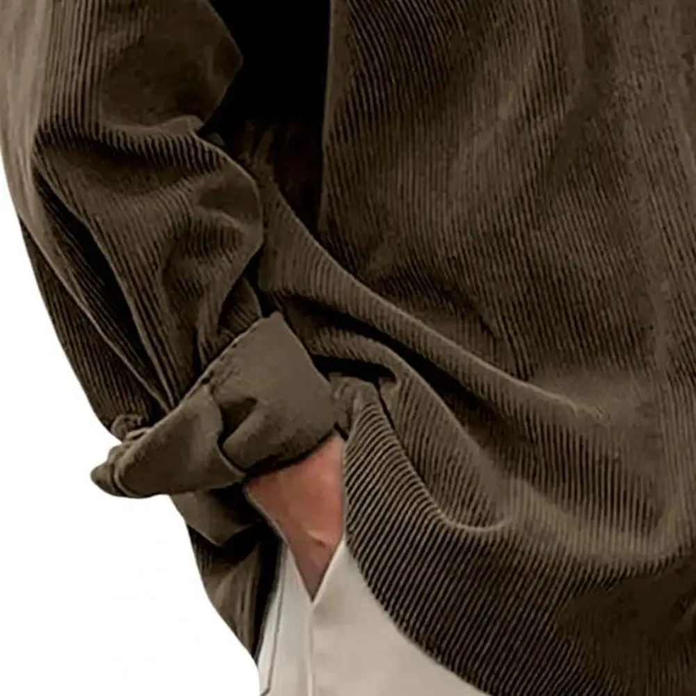 

Тяжелая вельветовая длинная мужская осенняя рабочая одежда в стиле ретро Sve Irt из чистого хлопка Jaet High Pit с широким узором в полоску ﻿