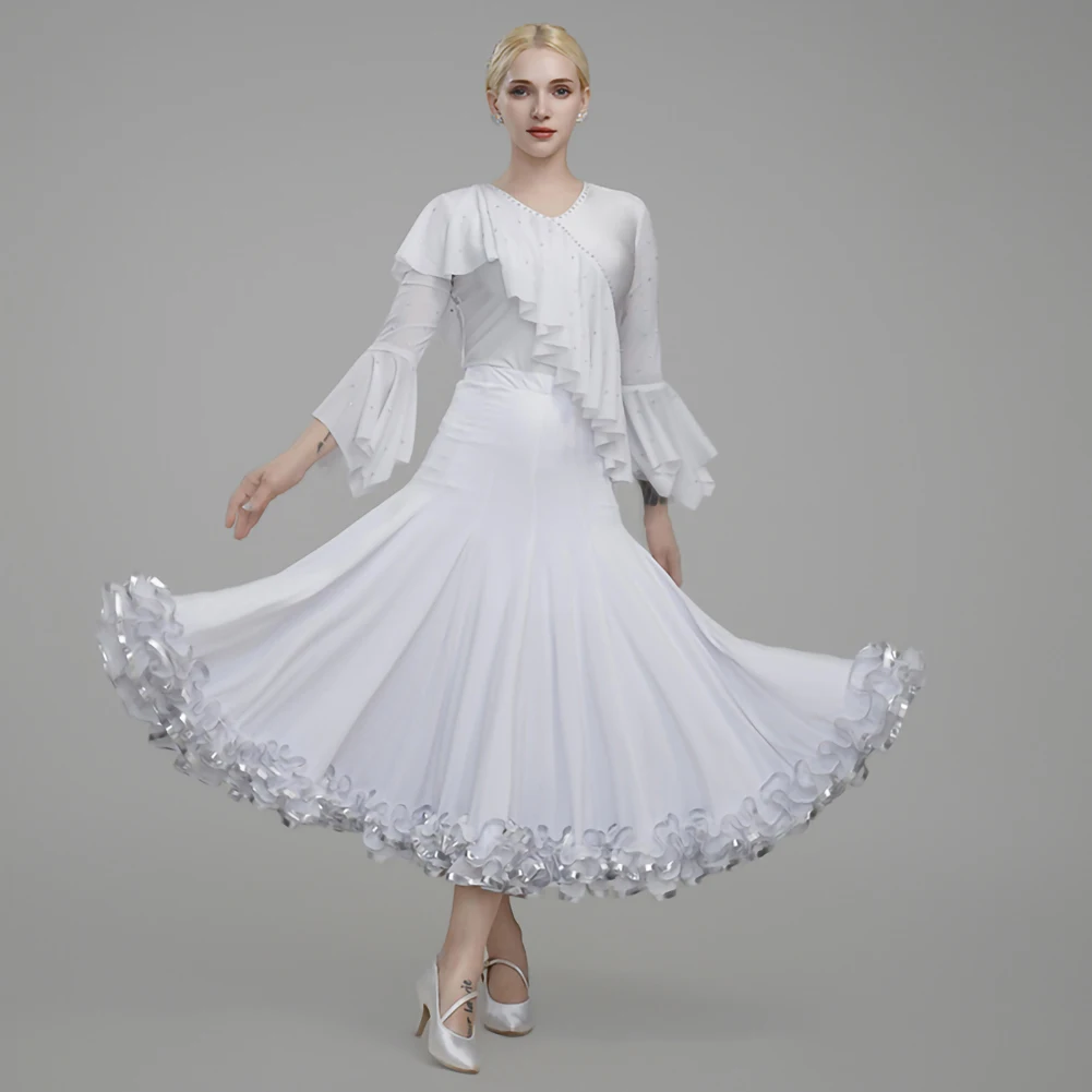 

Skirt Ballroom Dress Standard White Ballroom Practice Wear Royal Blue Black Suit for Performance Long Dresses Red Waltz Stage