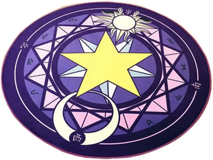 Boho Astrology Zodiac Constellation Mat Bohemian Tarot Purple Horoscope Meditation Rug Celestial Decor Circle Carpet