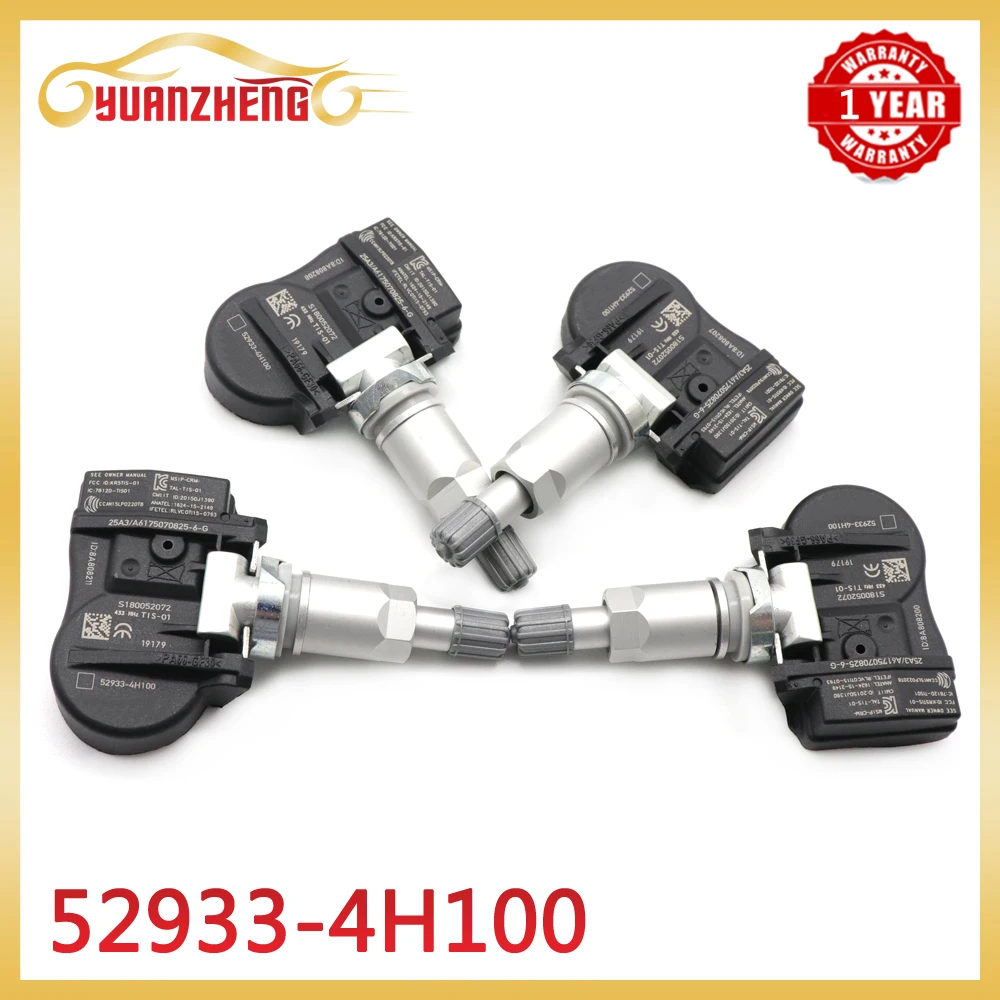 

52933-4H100 Датчик контроля давления в шинах TPMS для Kia K2500 2014-2025 для Hyundai Grand Starex H-1 Starex 2007-2024 433 МГц