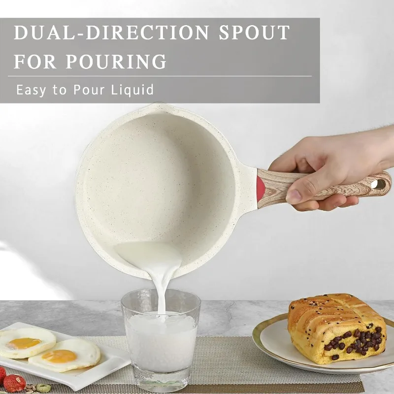 กระทะนอนสติ๊กพร้อมฝาปิด, กระทะซอส 3QT พร้อมด้ามจับคงความเย็น, หม้อปรุงอาหารขนาดเล็กไม่ติดหม้อเหนี่ยวนํา, เครื่องล้างจานปลอดภัย