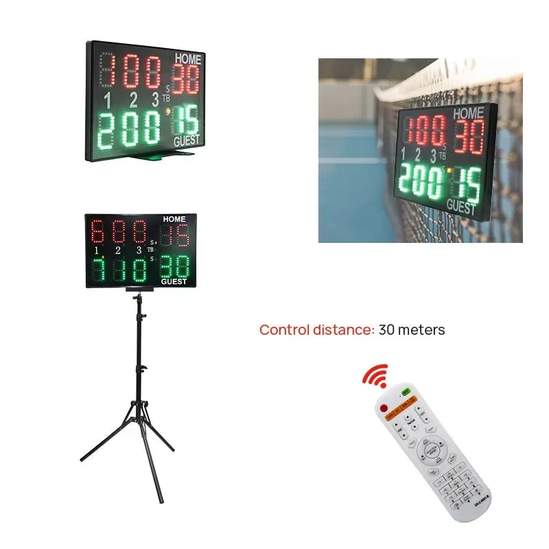 3 Inch Digital LED Tennis Scoreboard with Remote Control Home And Guest Score Display for Sports Events