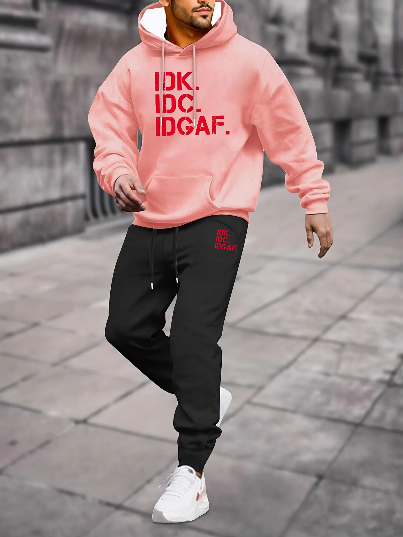 

2025 мужская толстовка с капюшоном в том же модном тренде, повседневный костюм из двух предметов, куртка, брюки, модный бренд с принтом логотипа