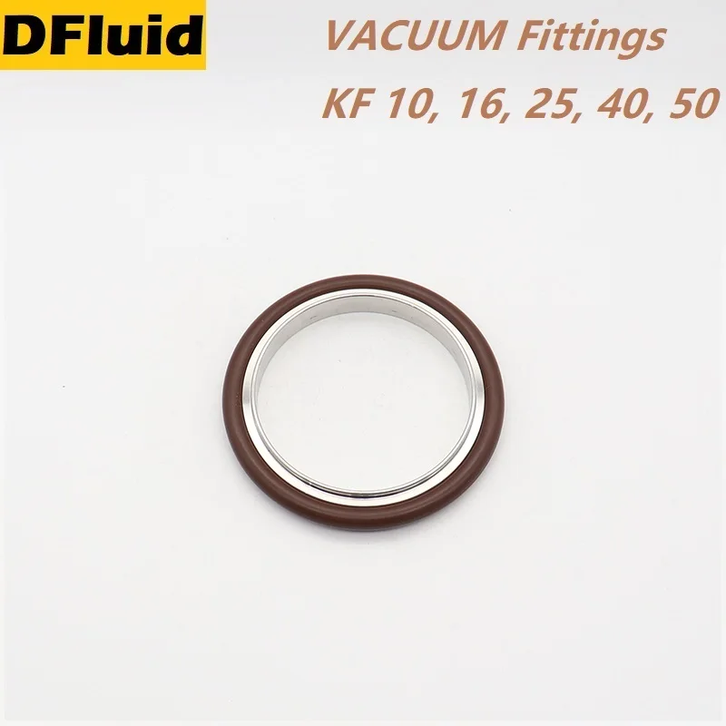 304 Stainless Steel Viton Centering Ring KF10/16/25/40/50 VACUUM Fittings Quick Flange Fittings For VACUUM Pumps Pipeline