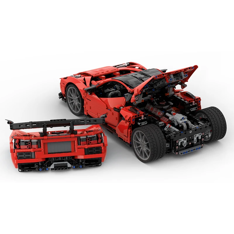 MOC-216686 novo zr1 roadster veículo de corrida vermelho 42172 coupe modelo blocos de construção tijolos quebra-cabeça crianças brinquedos diy presentes natal menino