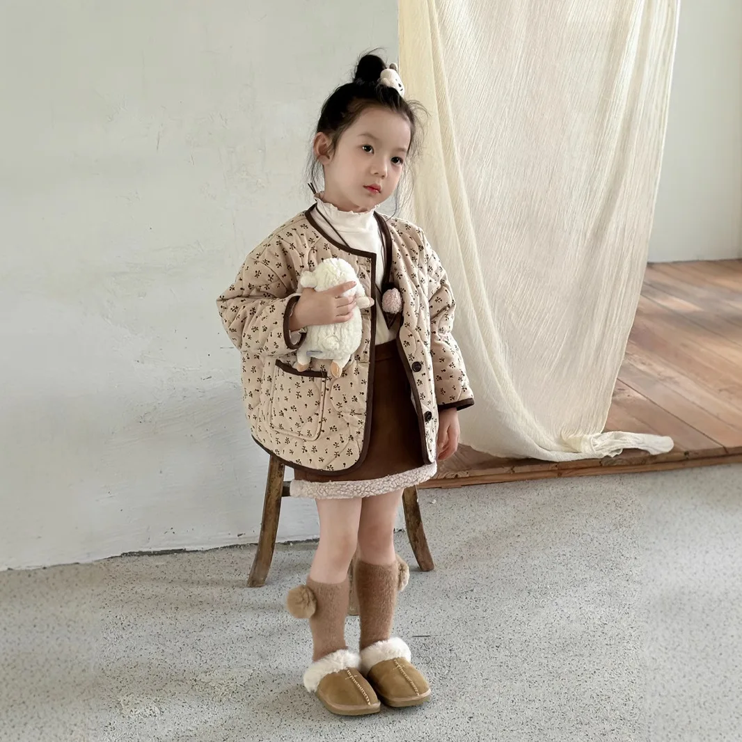 2024 Winter New Children's Clothing Girls Fur Integrated Skirt Children's Deerskin Wool Lamb Wool Skirt Short Skirt