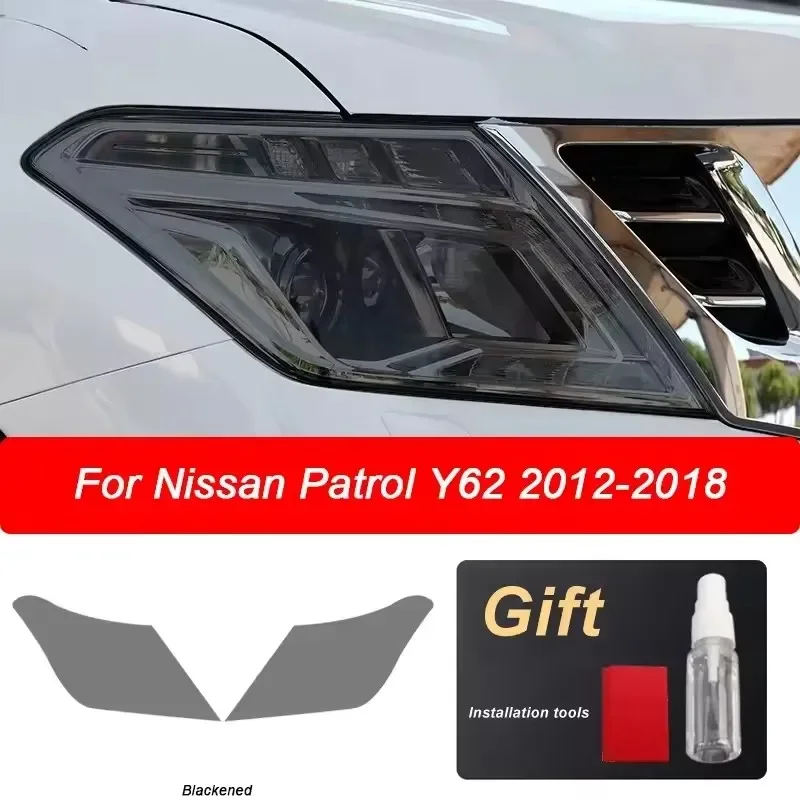 

For Nissan Patrol Y62 2012-2018 Car Headlight Protective Film Headlamp Vinyl Transparent Black TPU Sticker Accessories PPF