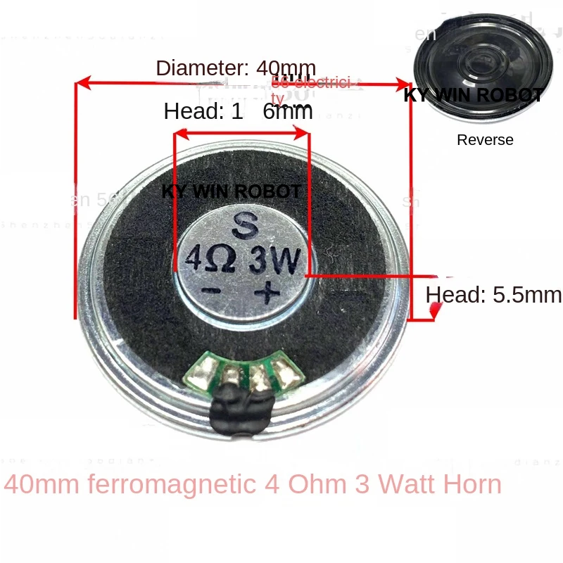

5pcs/lot New Ultra-thin speaker 4 ohms 3 watt 3W 4R speaker Diameter 40MM 4CM thickness 5MM IC Electronic components for Arduino
