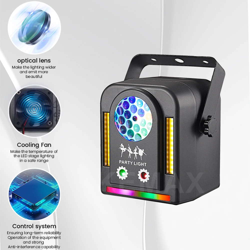 24 واط ديسكو كشاف إضاءة للحفلات التحكم عن بعد DJ تأثير شعاع صغير ستروب 4IN1 DMX512 COB المرحلة الإضاءة لنادي عيد الميلاد عيد الميلاد