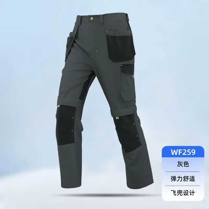 Spring And Autumn Elastic Work Pants Repair Workshop Wear Resistant Reinforced Multi Pocket Welding Pants view 4