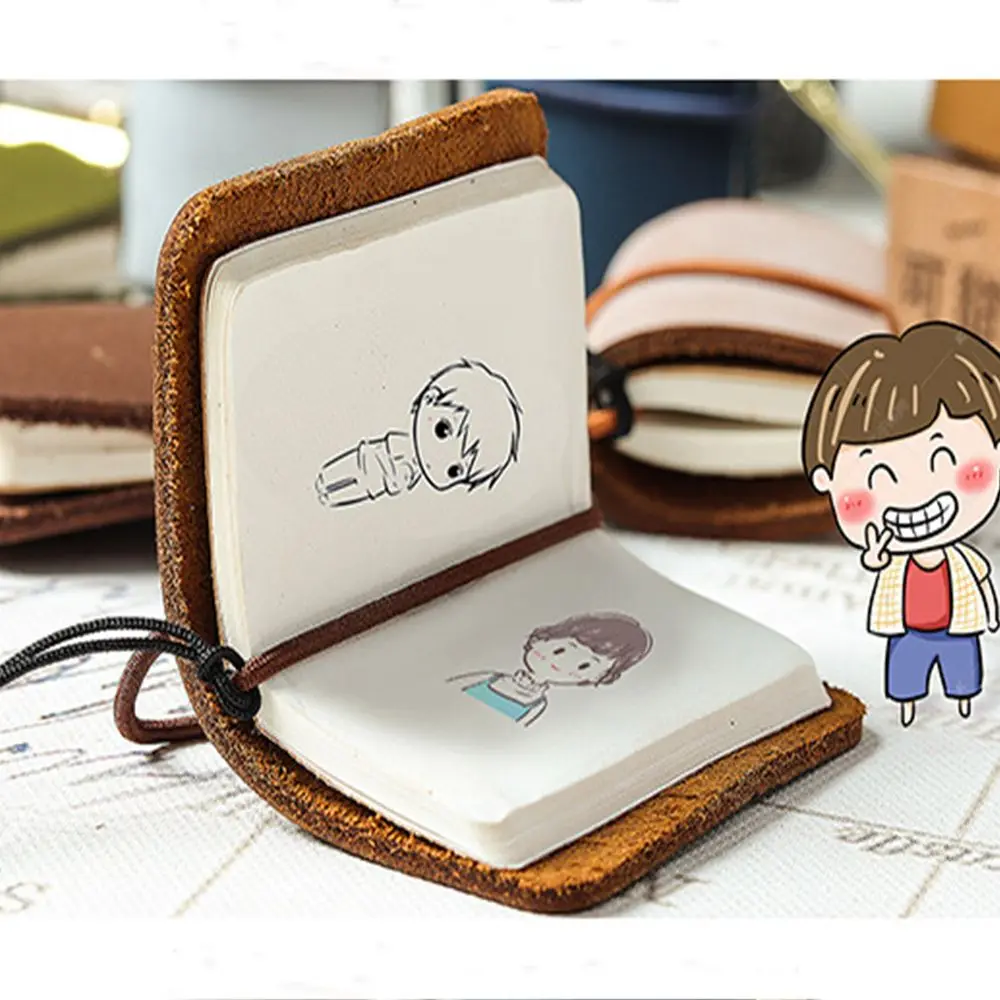 

Office Solid Insert Brochure Handmade Cover School Pocket Diary Book Notebook Journal Booklet Leather Travel Book Mini Notebook