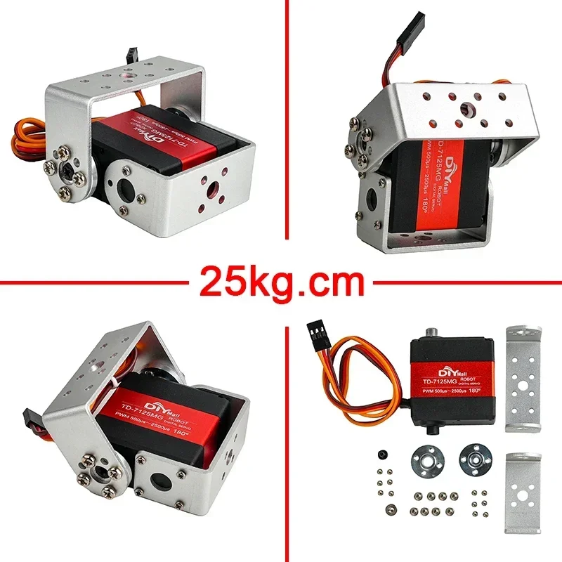 Servo Robot RC double axe 15KG 20KG 25KG 30KG 35KG, servomoteur numérique à couple élevé 4.8V 8.4V, contrôle d'angle brossé 180 et 270