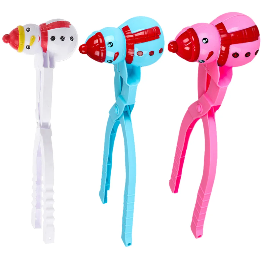 

3pcs Snowball Clip Toy Snowman Maker Cartoon Winter Playthings Kids Outdoor Fun Snow Toys Winter Sports Games