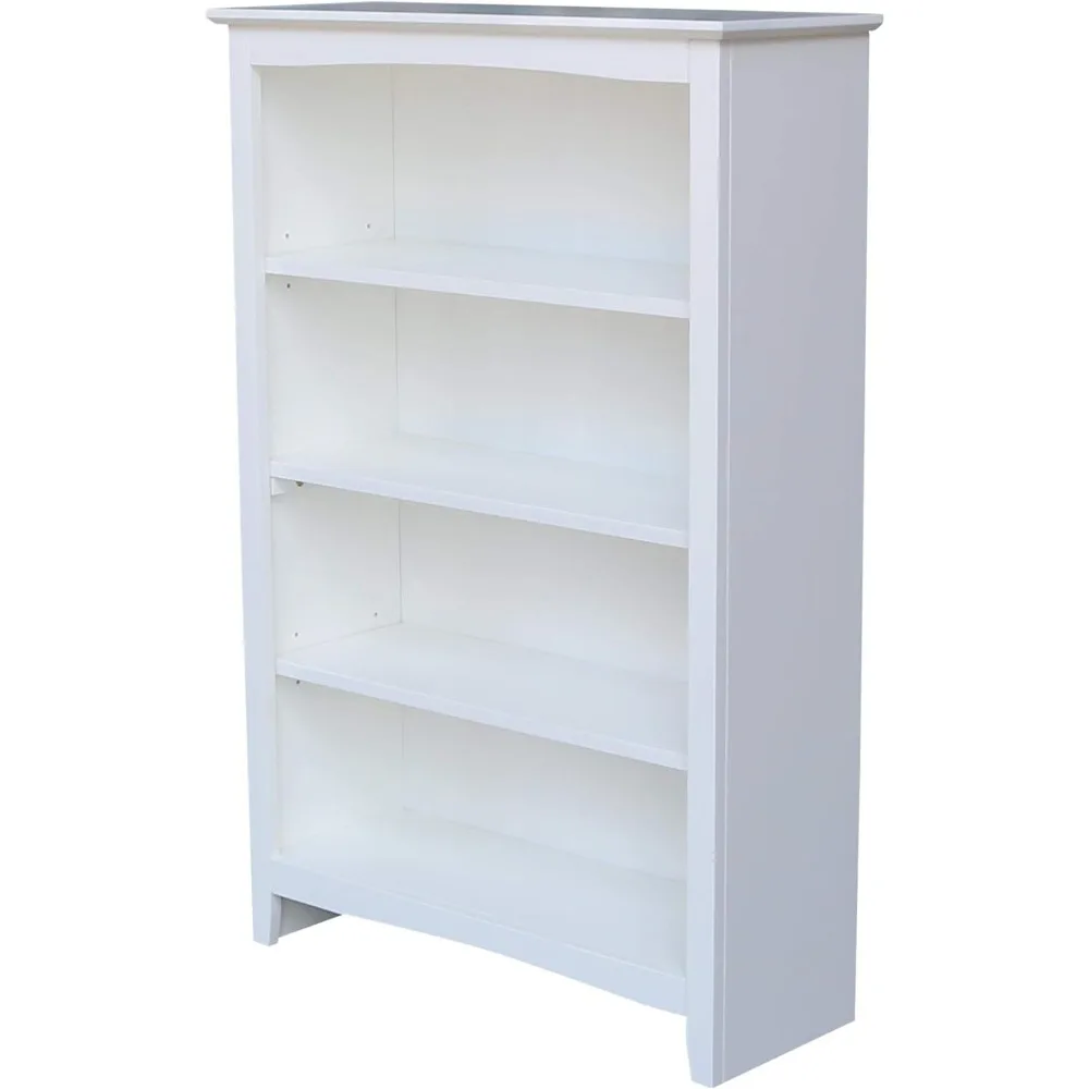 

International Concepts 4 Shelves Shaker Bookcase-48 H-White Bookcase Bookcase Bookshelf Storage