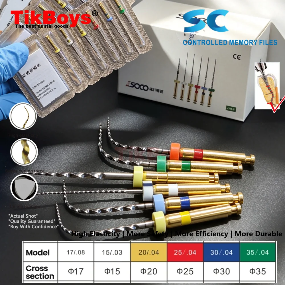 6Pcs/Box COXO SOCO Heat Activated NiTi Rotary Files Dental Endodontic Root Canal File Flexible Nickel Titanium Dental Endo Treat