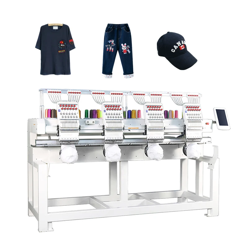 

Auto Multihead 9 12 15 Needles 2 4 6 Heads Computerize Flat Hat T-shirt Cap Computerized Embroidery Machine for Sale