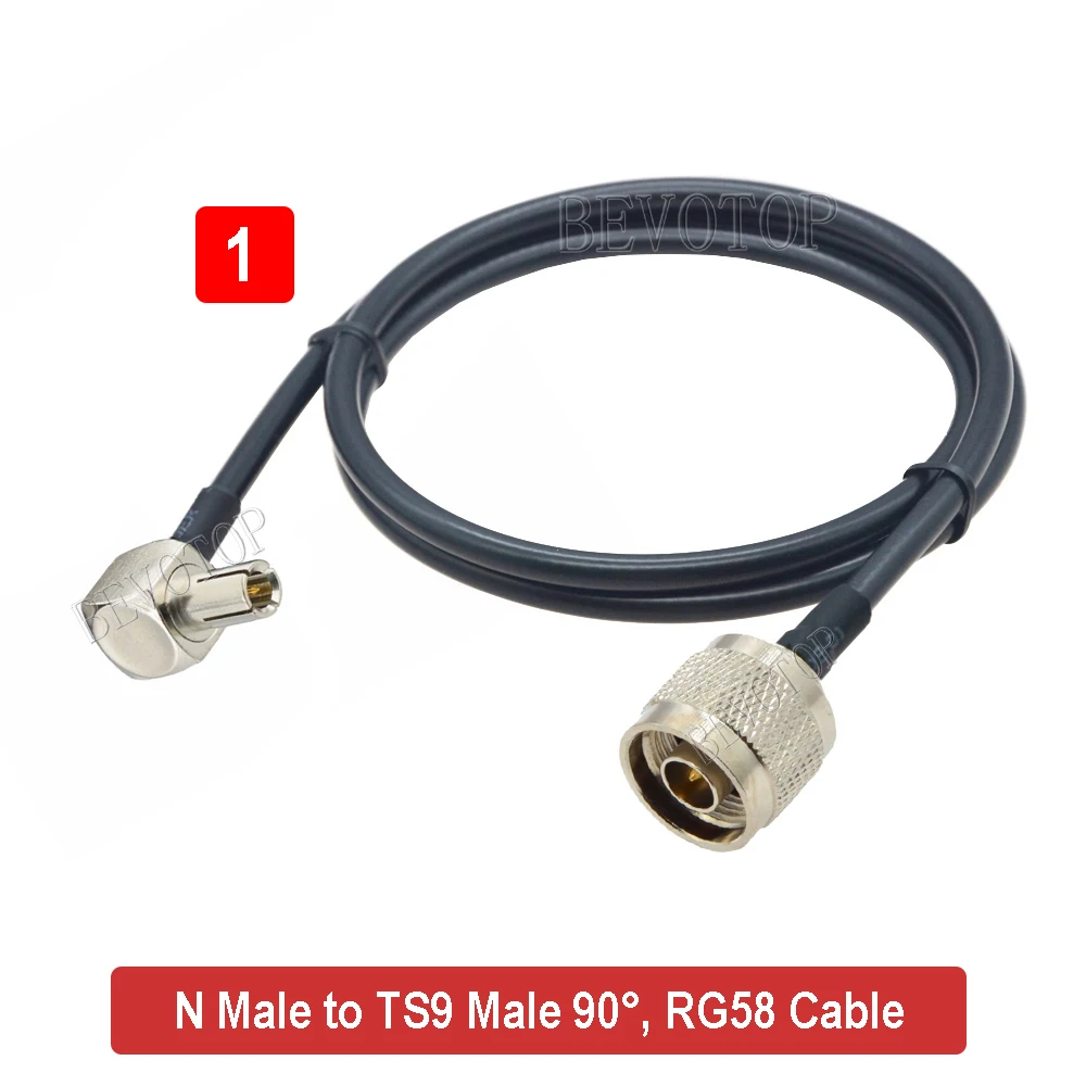 N Male to TS9 CRC9 Male Right Angle 90 Degree Plug 50 Ohm USB Modem Extension Cord Jumper Pigtail RG58 Cable RF Coaxial Cable