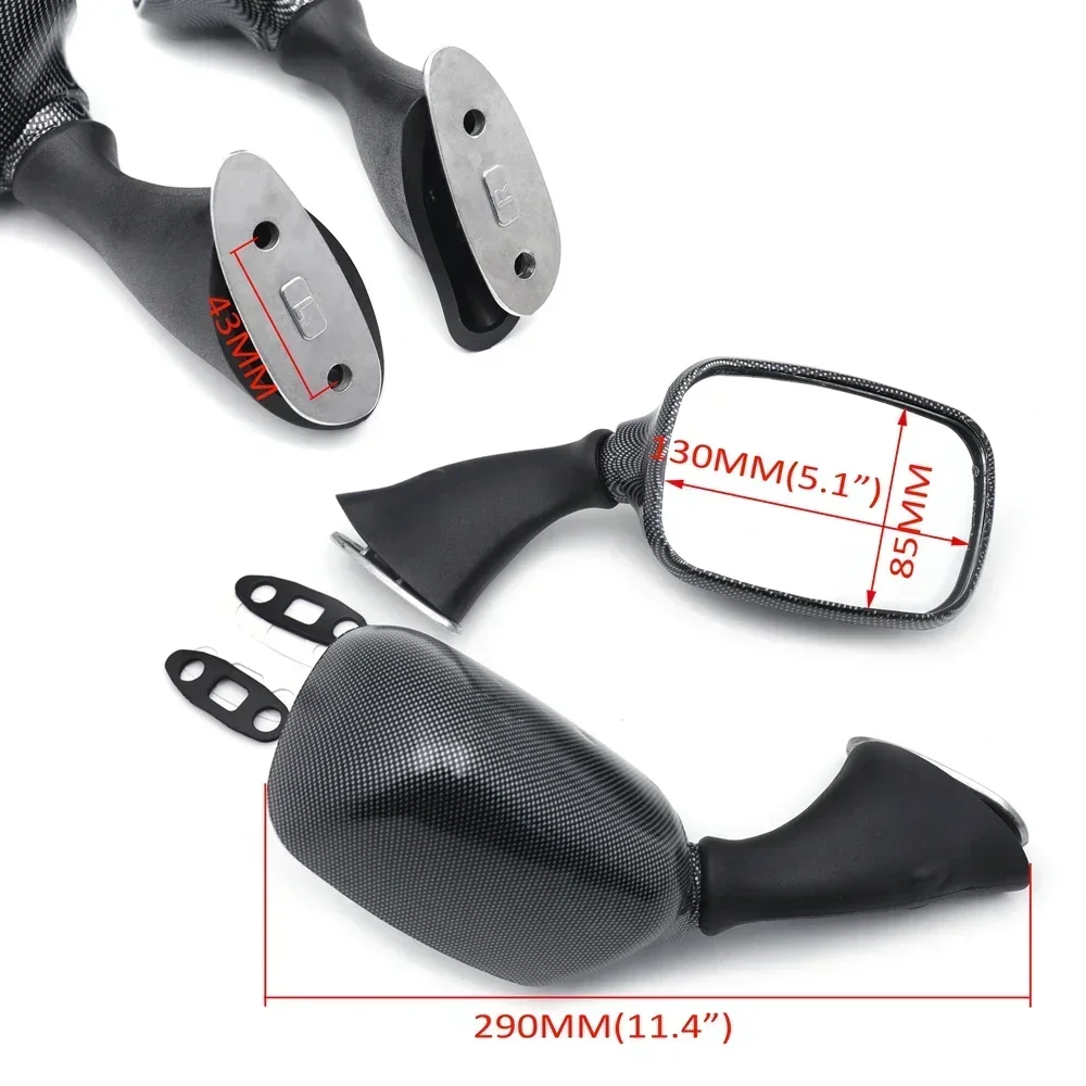 

Mirrors for Suzuki 1300/R Hayabusa 1999-2020 GSXR600/750 GSXR 1000 2001-2002 Motorcycle Carbon Fiber Accessories
