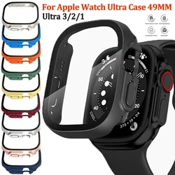 Screen Protector Case for Apple Watch Ultra 3/2 49mm PC Tempered Glass Accessories for iwatch Series Ultra 49mm Smartwatch Cover