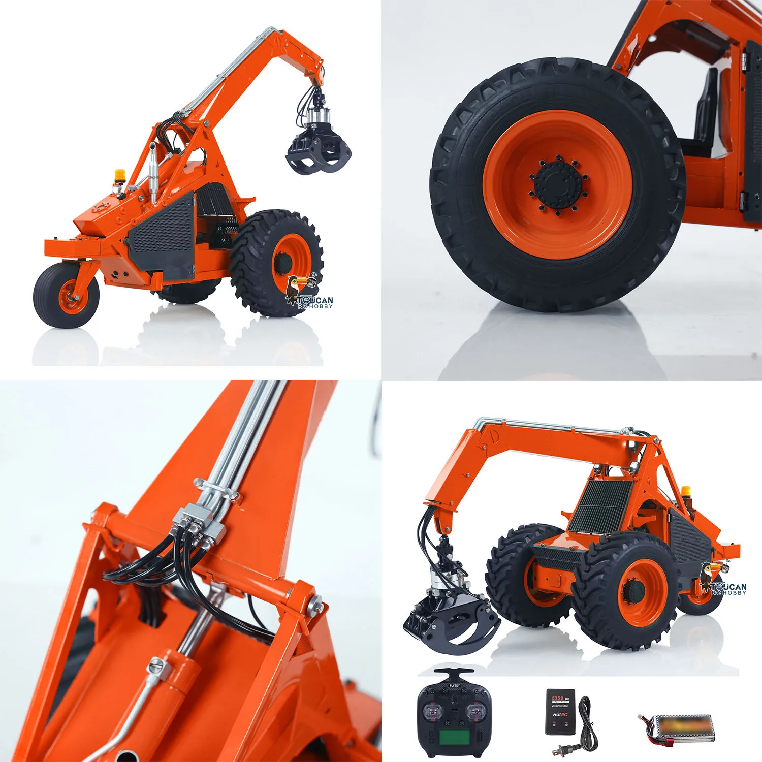 

TOUCAN 1/14 RC Гидравлический бревенчатый погрузчик LESU AOUE 225A Пульт дистанционного управления Sugarcane Loader Grabber 4-канальный клапан RTR Модель Батарея Радио