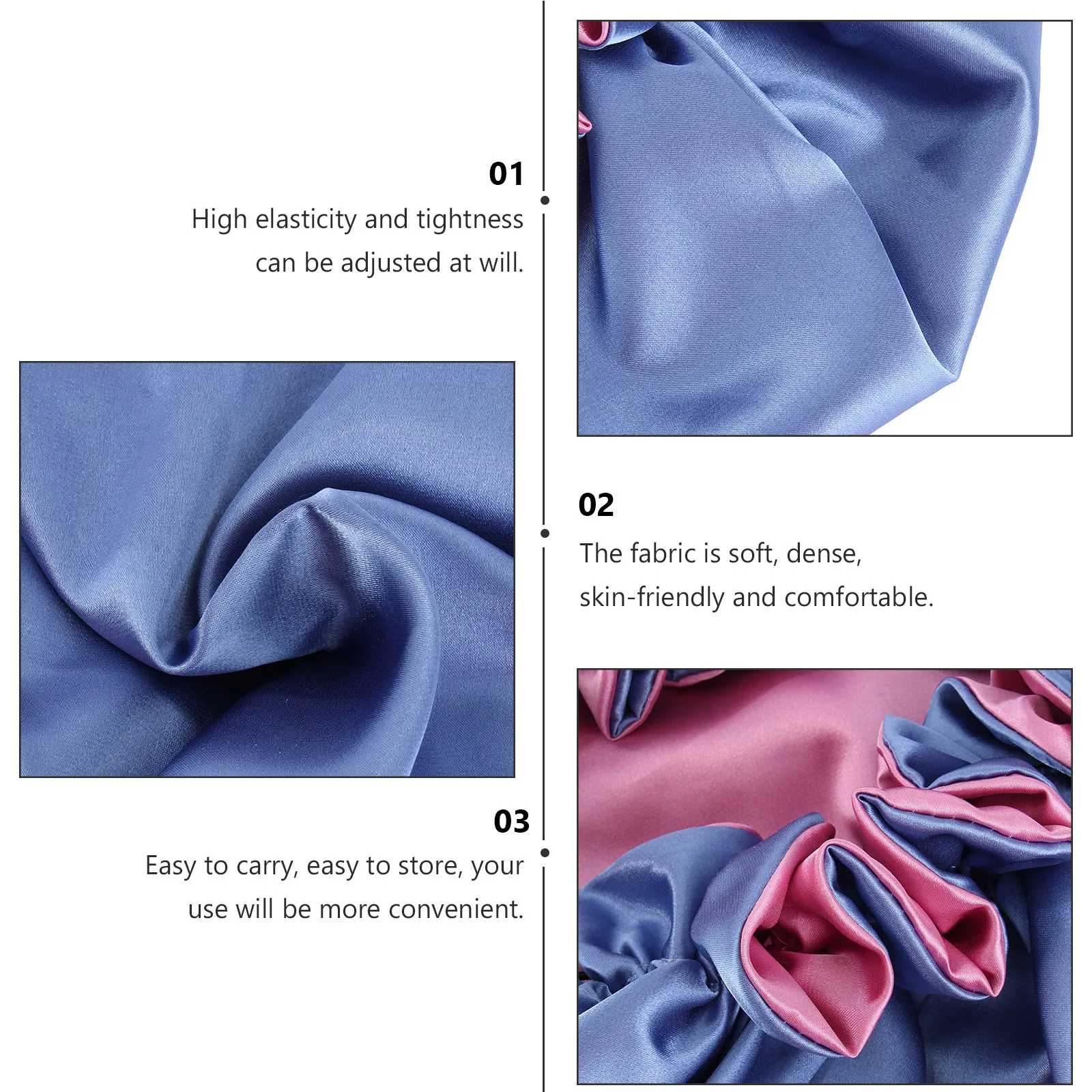 

1 шт. атласная шапочка для душа с рюшами, высокоэластичная, регулируемая, для женщин, для масок для волос и очищения лица