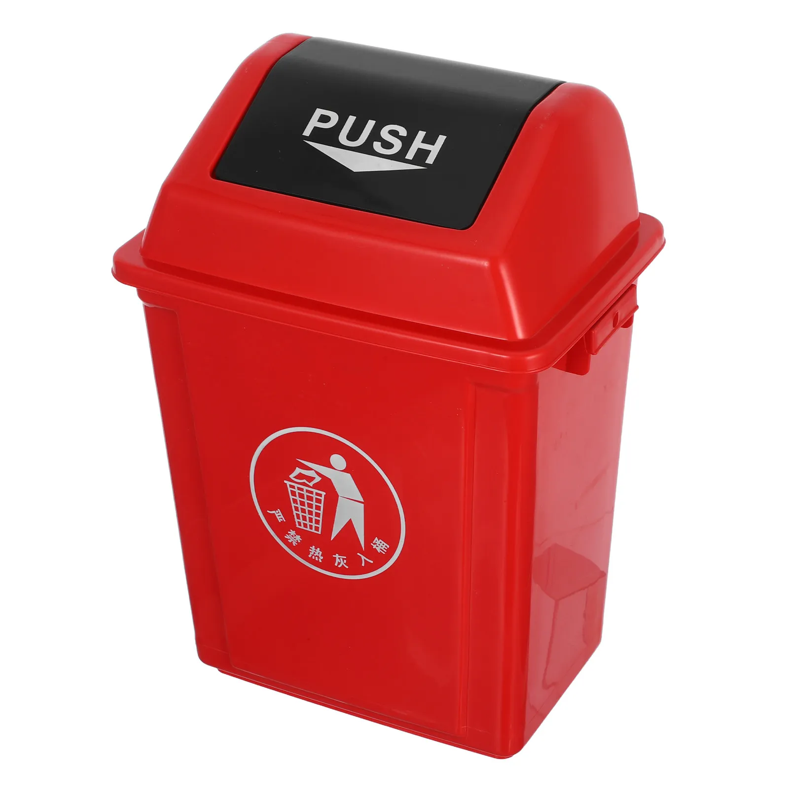 

10-литровое красное пластиковое мусорное ведро с откидной крышкой для кухни, гостиной, офиса, сверхпрочное, с защитой от запаха, для дома и коммерческого использования