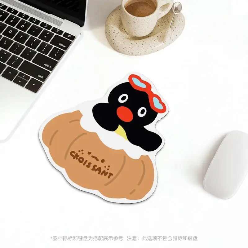 Kawaii Pingu Penguin Shaped Small Mouse Pad Cute Irregular Desk Mat Anti‑Slip Rubber Base For Office Laptop Computer Keyboard De