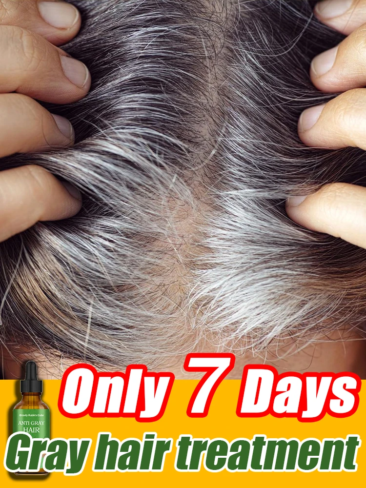 Gray Hair Treatment Serum White to Black Natural Color Repair Nourishing Products Anti-Hair Loss Care Men Women