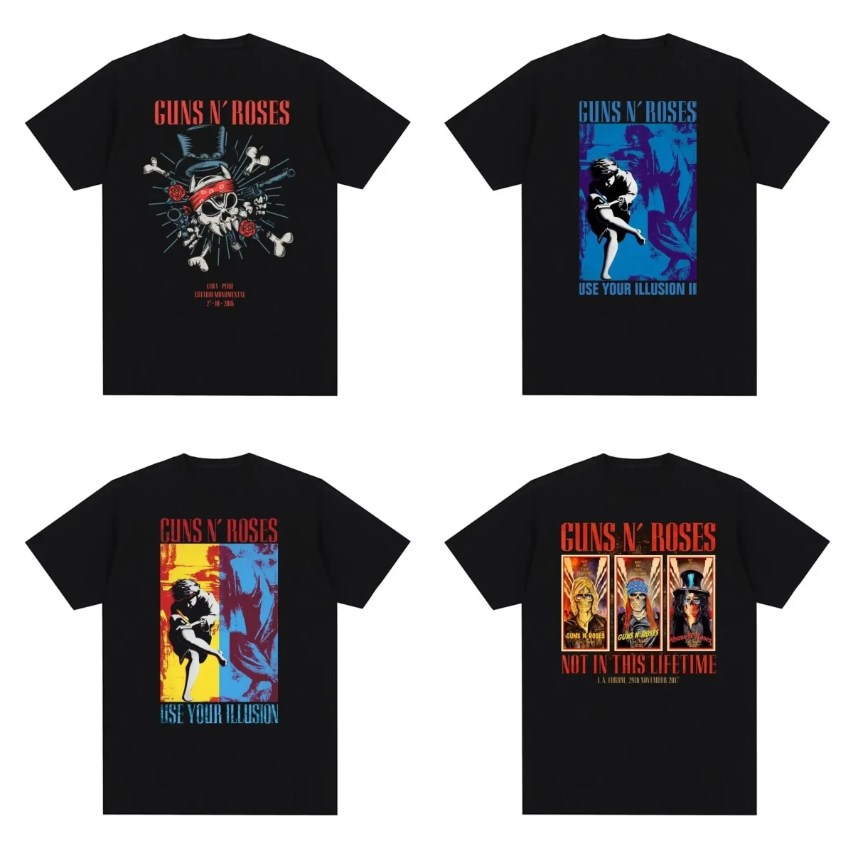 

Guns N Roses Cotton T-Shirt Streetwear Short Sleeve Crew Neck Top High Quality Rock Band Apparel for Women And Men