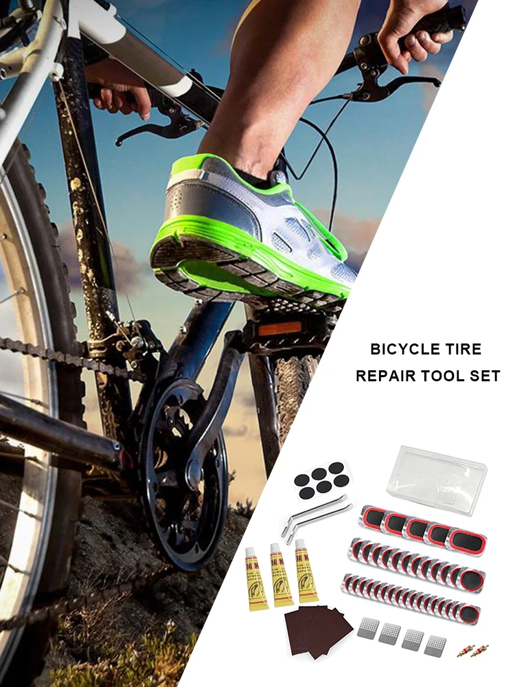 AliExpress NONE Bicycle Tire Repair Kits Tools Cycling Inner Tube Patching Tyre Filler Glue Free Cold Patch Sealant Fix Portable Tirekit Set