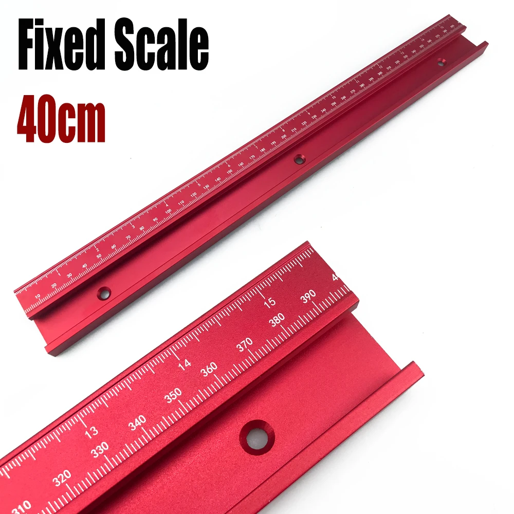45 #   Chute T Track met Schaal T-tracks Slot Verstek Track 300-600mm 45 Type Chute, houtbewerking Tafelzaag Werkbank DIY Tool