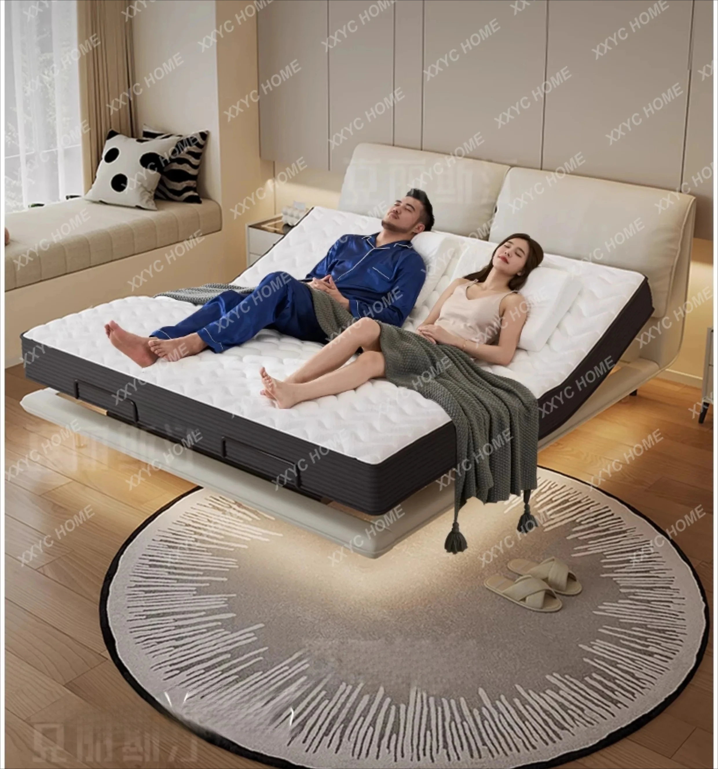 

Y Light Роскошная современная подвесная кровать Электрическая умная кожаная кровать